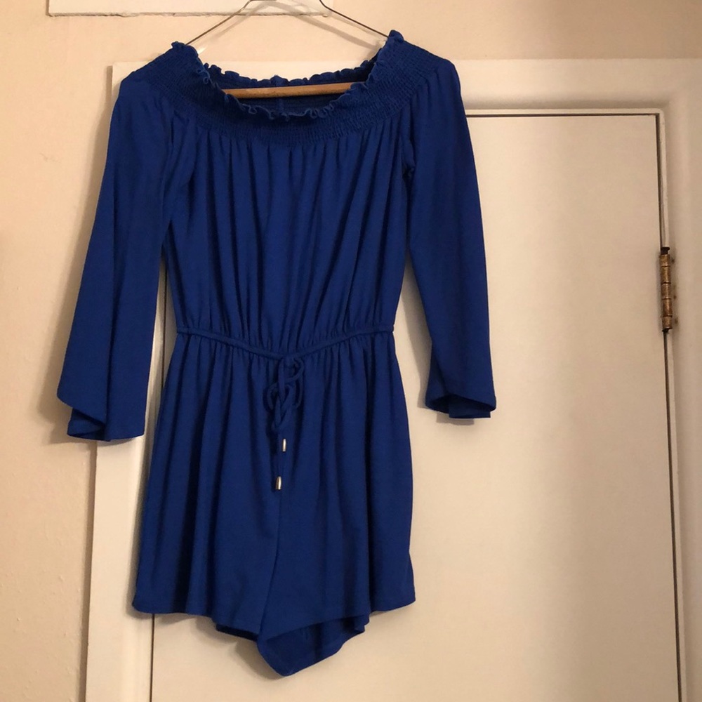 Off the shoulder long sleeved romper